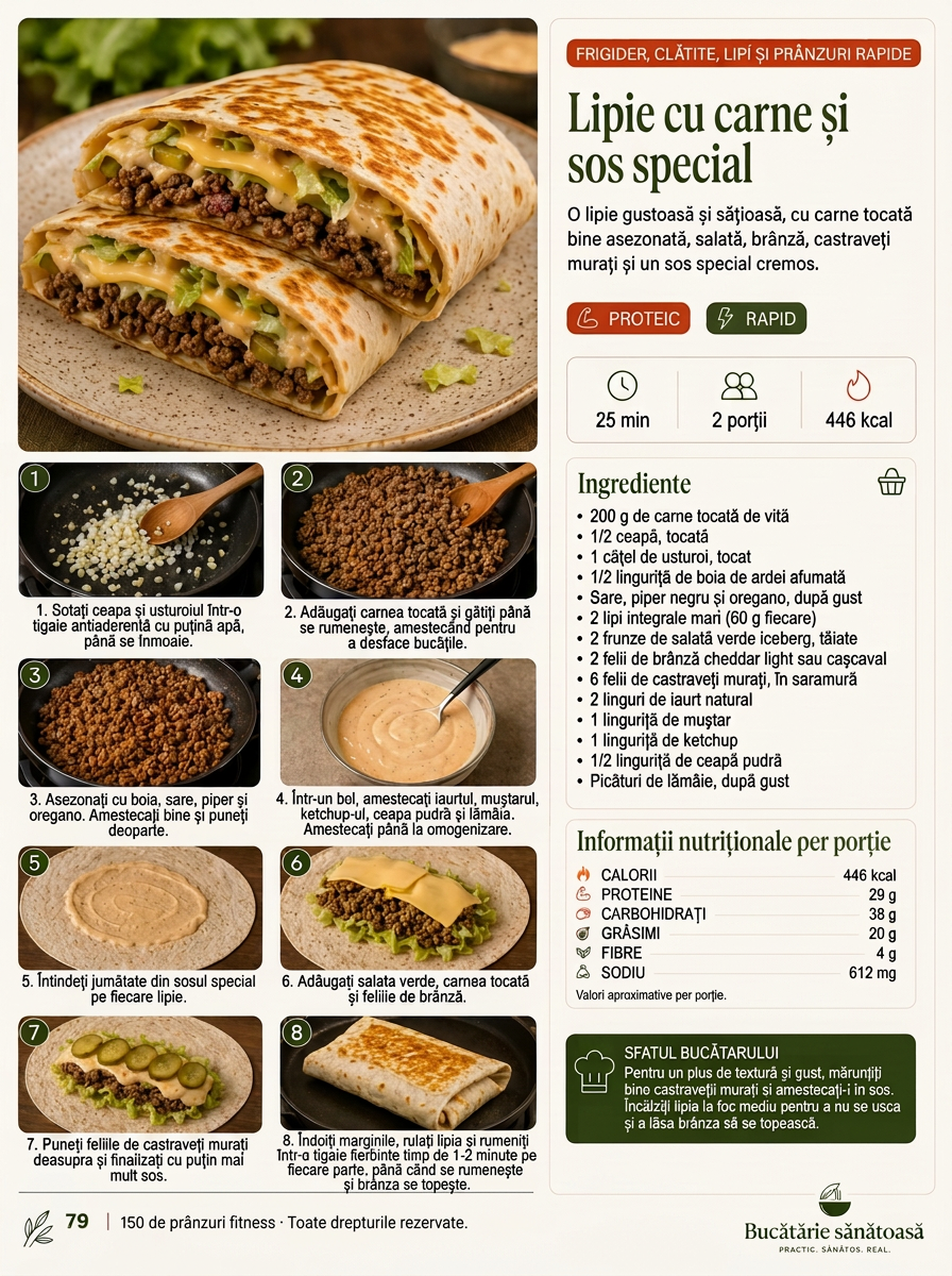 Lipie cu carne și sos special