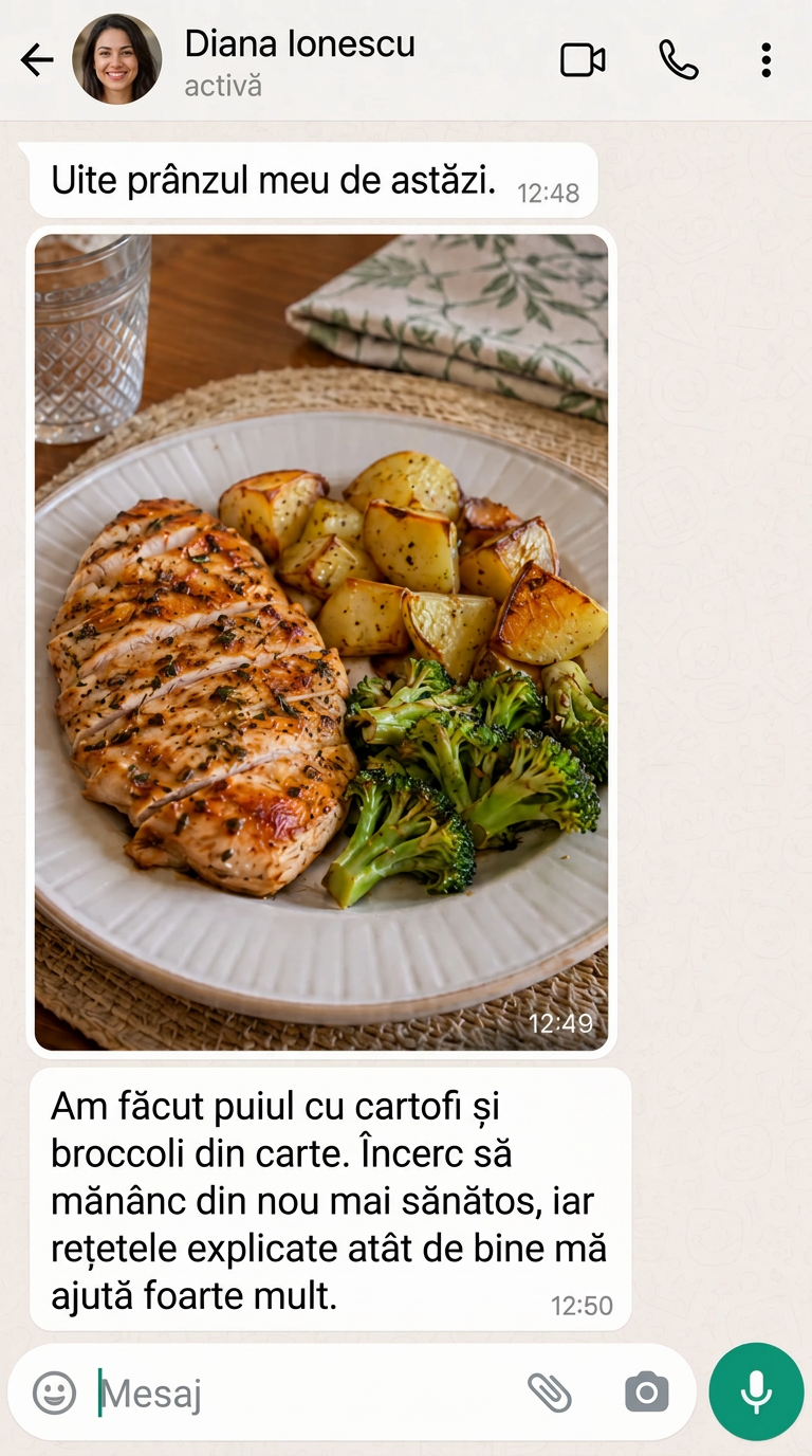 Mesaj de la Diana Ionescu, cu rețeta pregătită